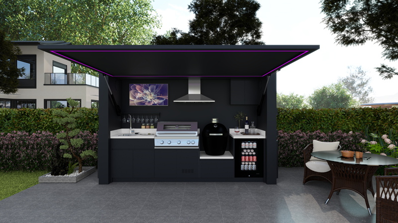 Cocina de exterior cerrada Modelo ELARA CON KAMADO